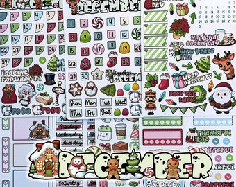 December Planner Sticker Set - December Bullet Journal Monthly Kit - Winter Holidays & Christmas Stickers for your Calendar