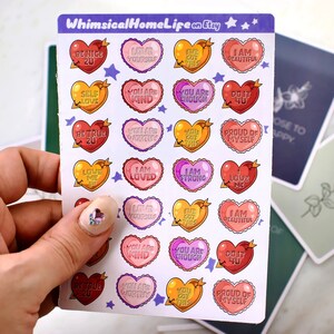 Self Love Sticker Sheet - Bullet Journal Stickers - Self Care Self Love Mental Health Planner
