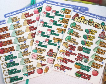 School Year Planner Sticker Set - Bullet Journal Stickers - School event calendar for Students and Teachers