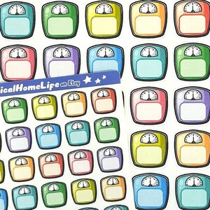 Weight Tracker Planner Stickers: Fill-in Blank Label Scales for Weight Loss Journal