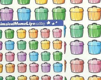 Trash Icons: Trash Night House Cleaning Planner Stickers