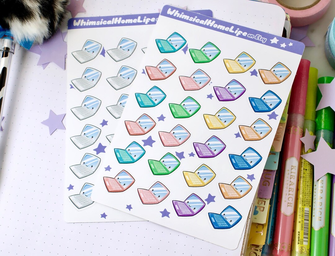 Laptop Computer Sticker Sheet - Bullet Journal Stickers - Productive ...