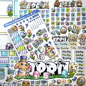 April Planner Stickers Set (2026)  - April Bullet Journal Monthly Kit - Easter Springtime Stickers for your Calendar