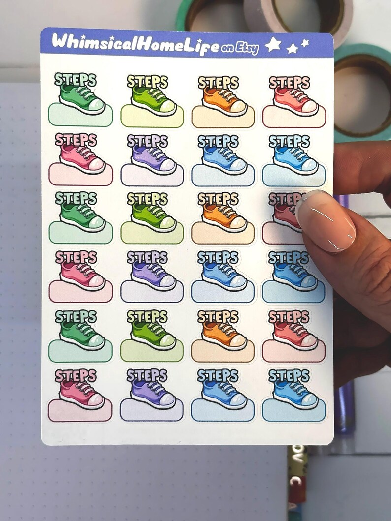 Steps Tracker Planner Stickers: Step Goals Walking & Running Fill-in ...