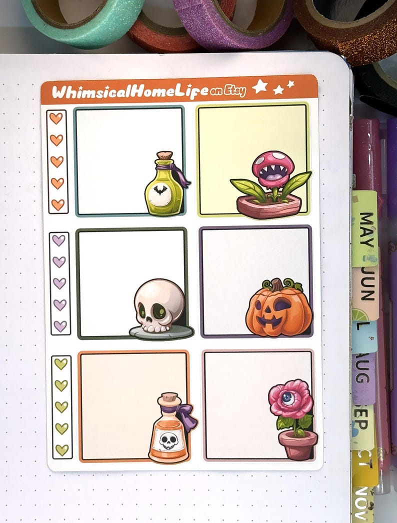 October spooky theme labels and list stickers