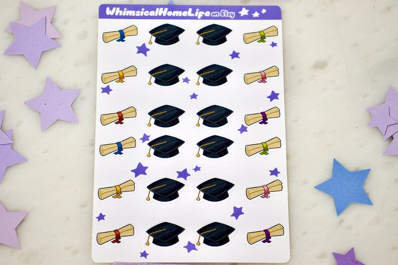 Class of 2025 High School Graduation Sticker Sheet Removable Planner
