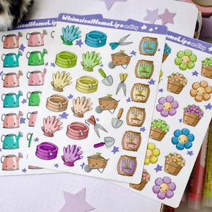 Gardening Planner Sticker Set - Gardening Bullet Journal Stickers -  Water the Plants & Garden Chores