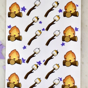 cute camping theme bullet journal stickers