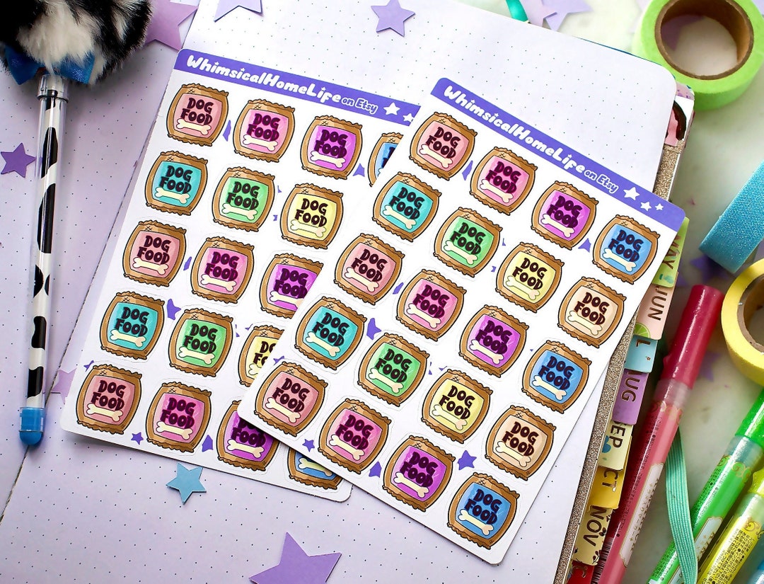 Dog Mom Dog Food Sticker Sheet Removable Planner Bullet Journal