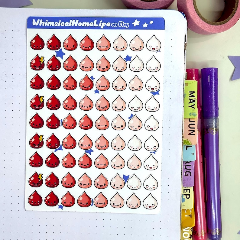 mini period tracker planner stickers period stickers