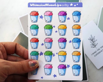 Protein Shake Diet Tracker Sticker Sheet - Bullet Journal Stickers - Fitness Planner & Weight Loss Journal