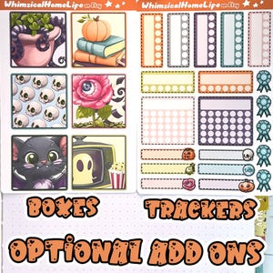 october habit trackers and calendar boxes stickers