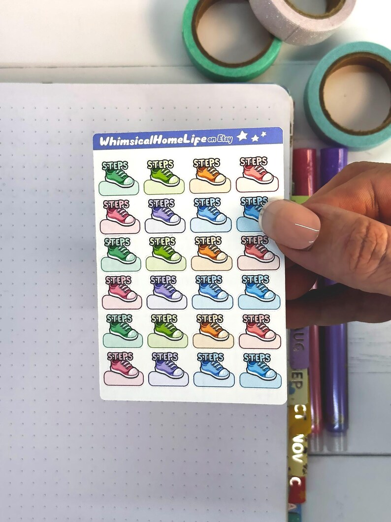 Steps Tracker Planner Stickers: Step Goals Walking & Running Fill-in ...
