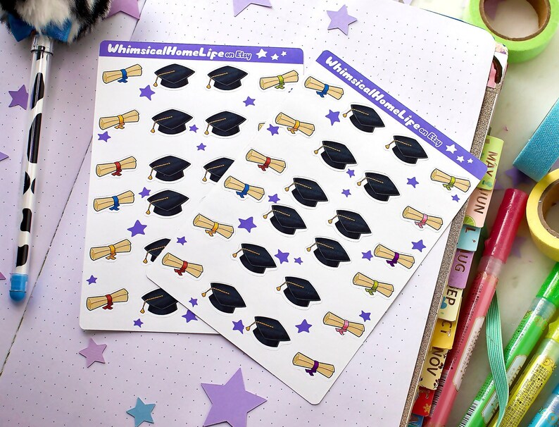 Class of 2025 High School Graduation Sticker Sheet Removable Planner