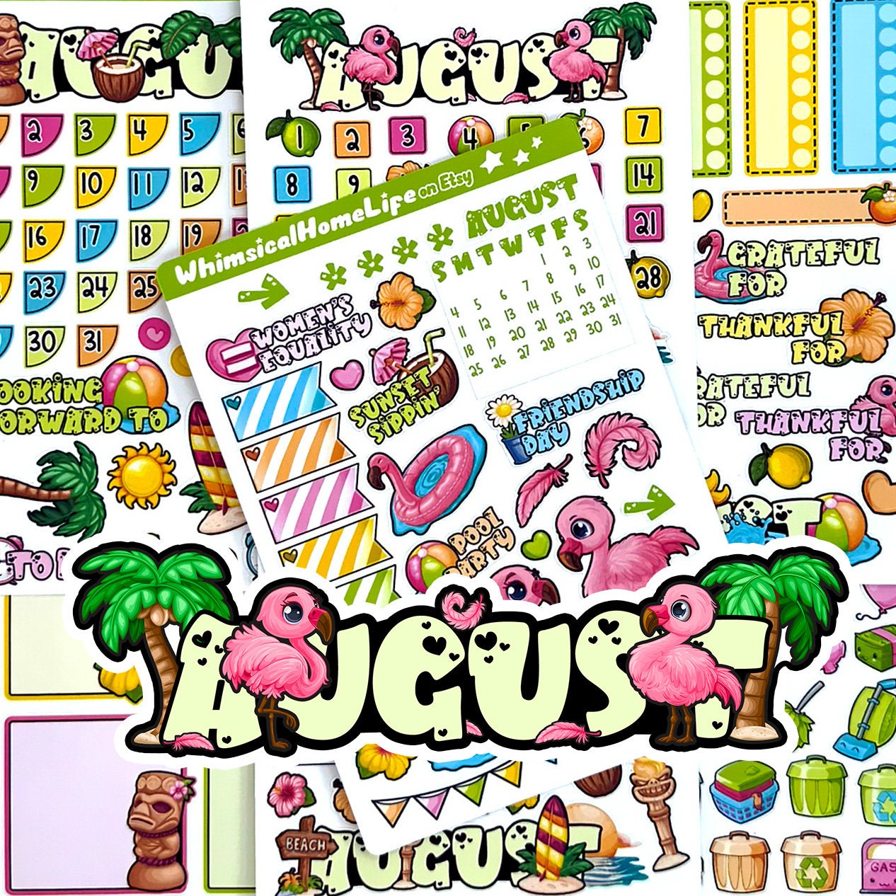 August Sticker - Etsy