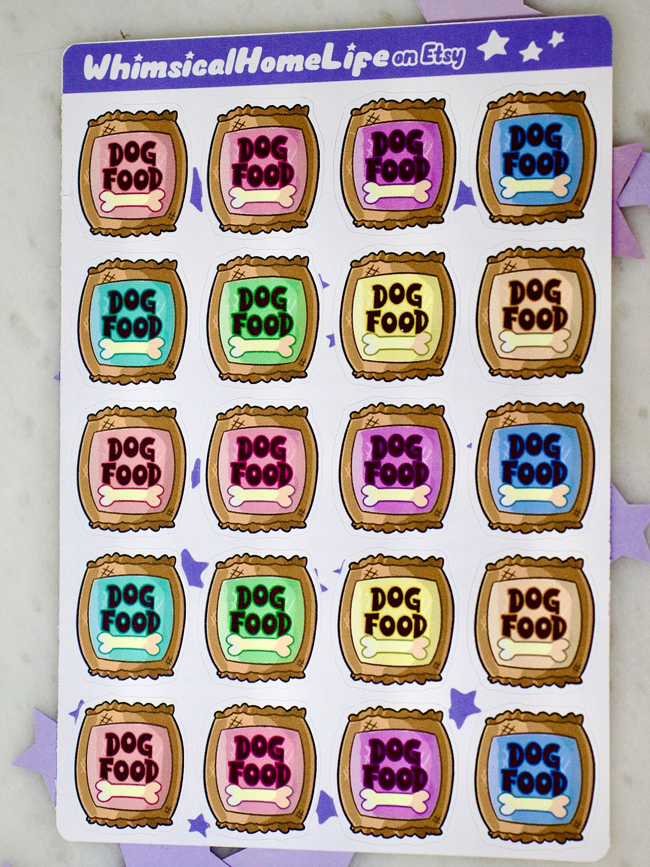 Dog Mom Dog Food Sticker Sheet Removable Planner Bullet Etsy