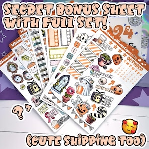 October spooky cute monthly sticker kit for ecl[ shown ready to ship