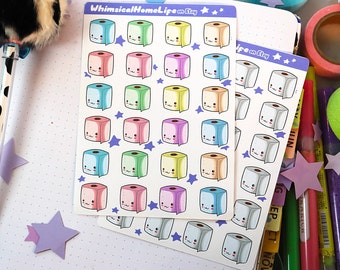 Toilet Paper Sticker Sheet - Planner Stickers - Health Journal & Period Tracker