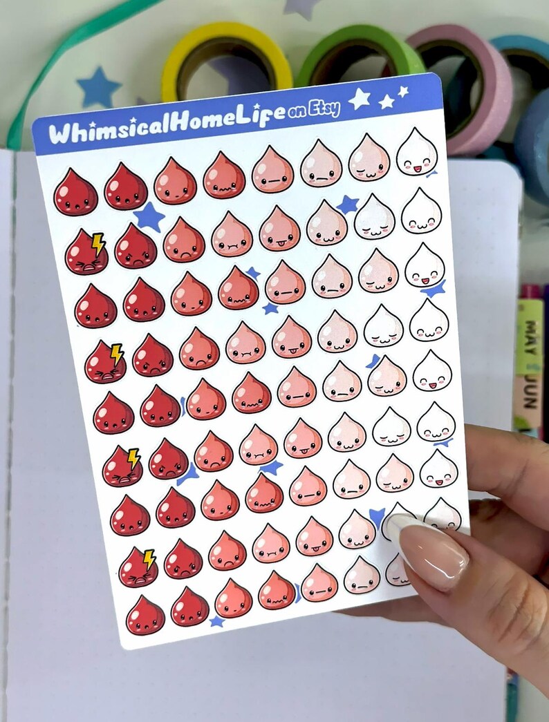 mini period tracker planner stickers period mood stickers