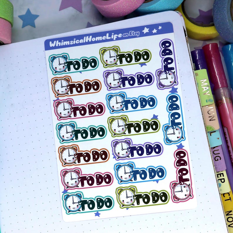 To Do Planner Stickers: Reminders and Todo List Tracking Old Style Label