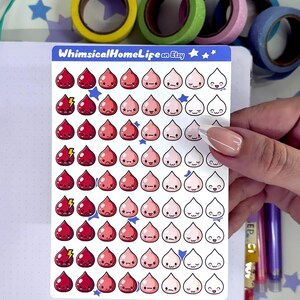 mini period tracker planner stickers period mood stickers