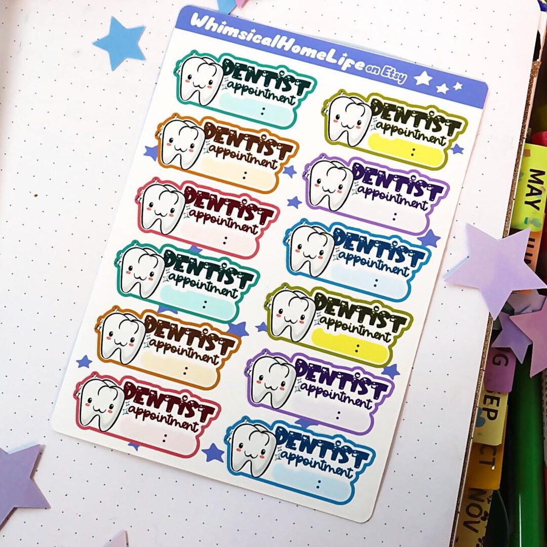 Dentist Appointment Planner Stickers Write in Label - Etsy
