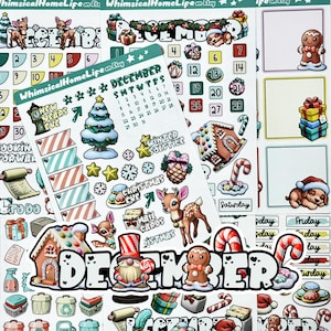 December Planner Stickers Set 2025 - Bullet Journal Monthly Kit Over 200 Stickers -  Monthly sticker kit for Calendar