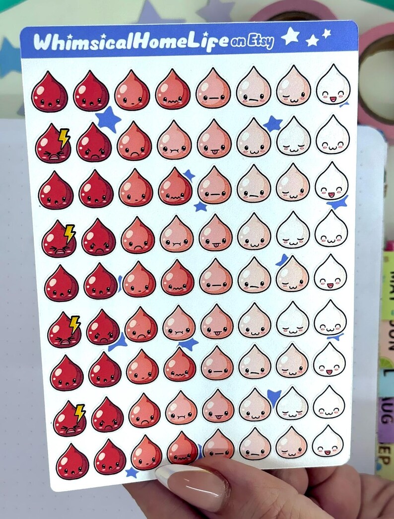 mini period tracker planner stickers period mood stickers