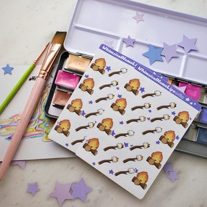 kawaii camping sticker sheet