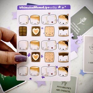 kawaii smores sticker sheet