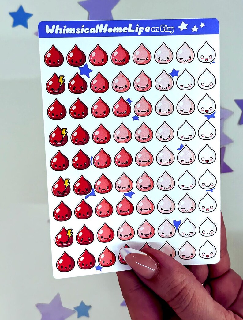 mini period tracker planner stickers period mood stickers