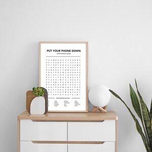 Bathroom word search game, funny toilet poster, bathroom decor, printable wall art, digital download
