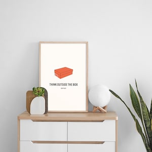 Think outside the box, hypebeast art, sneaker art, printable wall art, digital download