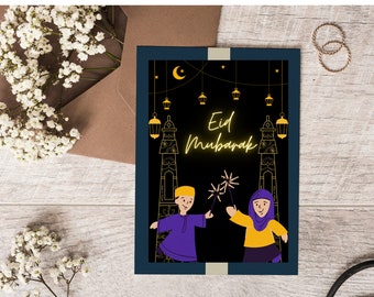 Eid Mubarak Card, Eid Card, Ramadan Card, Digital Print, Digital Download, Instant Download, Digital Card, Printable Card