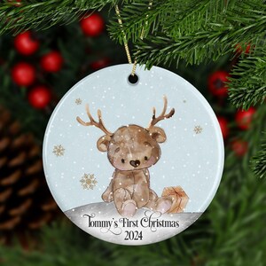 Personalised Christmas tree decoration - Christmas Bauble - Christmas Ornament - Baby&#39;s first Christmas tree decoration