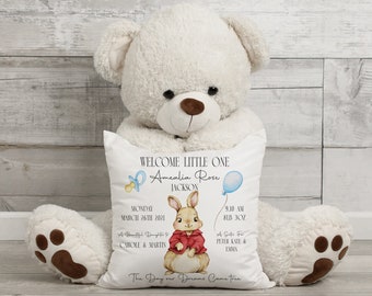 Personalised Baby Stat Cushion, new baby gift