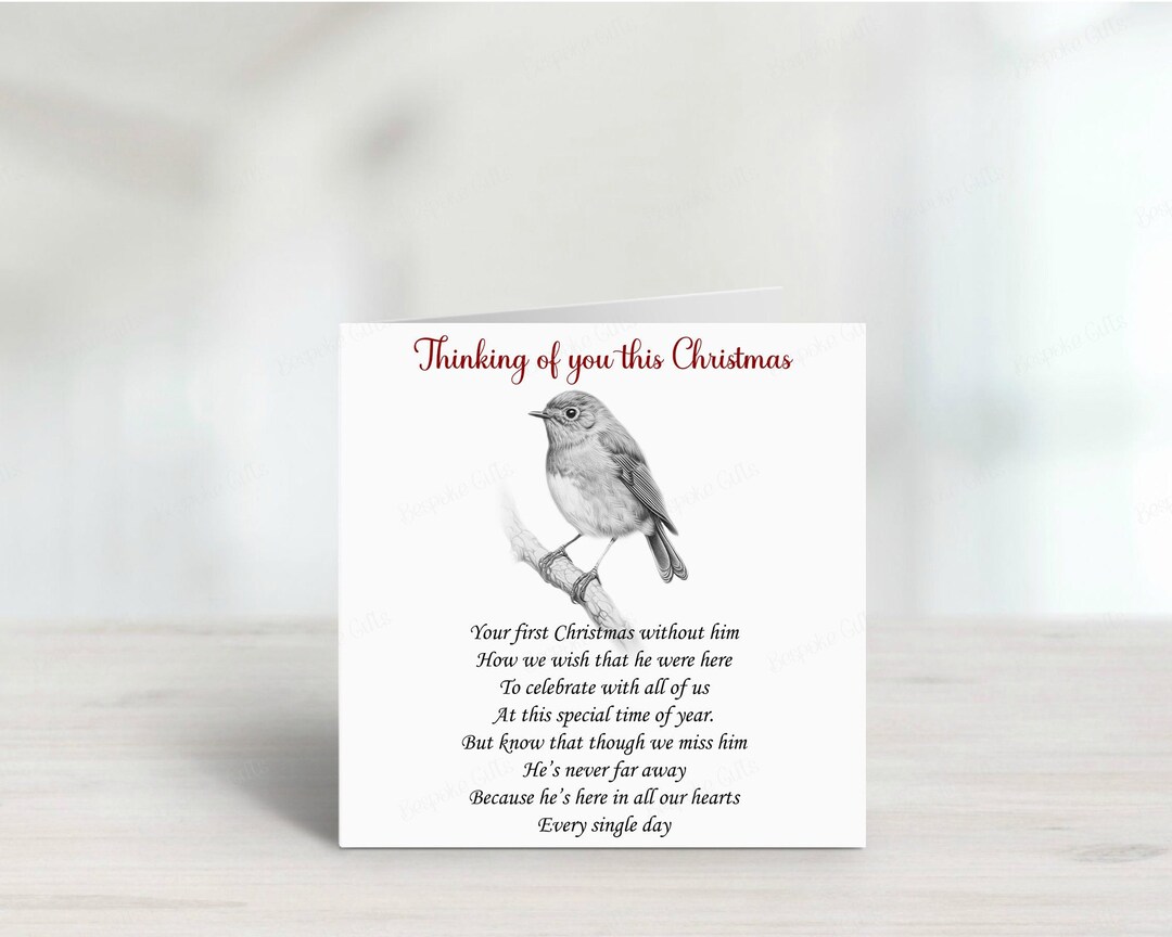 Thinking of You This Christmas Robin Greeting Card - Etsy UK