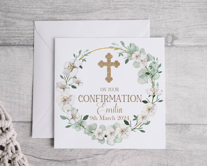 Personalised Confirmation Card Confirmation gift zdjęcie 2