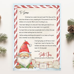 Carta de Papá Noel personalizada - Carta de Papá Noel - Carta de lista de Santa Niza