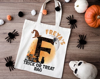 Personalised Halloween trick or treat bag, Halloween gift bag, Halloween witch bag