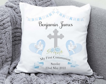 Personalisiertes mein erstes heiliges Kommunionkissen - Geschenk für heilige Kommunion