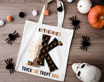 Personalised Halloween trick or treat bag, Halloween gift bag, Halloween witch bag