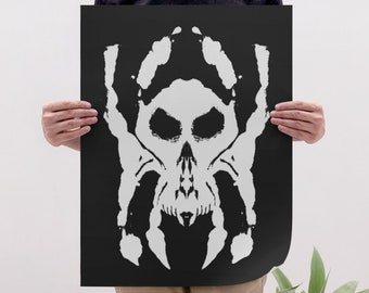 Rorschach's Ink Blot Spider Skull (White) PRINT - 7 Sizes