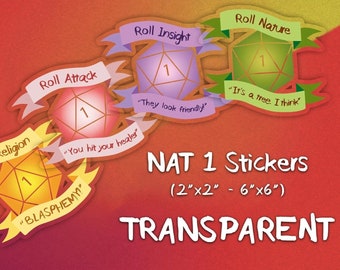 NAT 1 Stickers - Transparent Background [DnD Inspired Accessories]