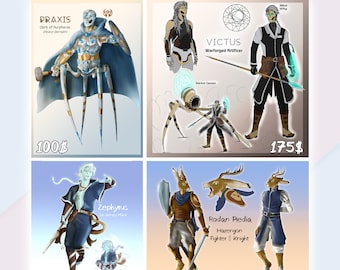 Custom Character and Reference Sheet Design, DnD TTRPG Commission