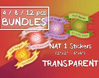 NAT 1 Transparent Stickers BUNDLE! [DnD Inspired Accessories]