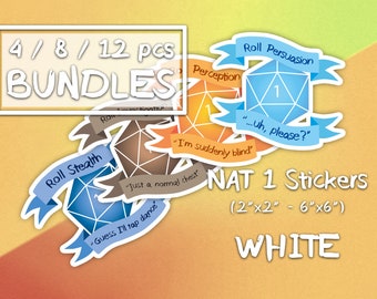 NAT 1 White Stickers BUNDLE! [DnD Inspired Accessories]