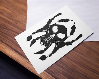 Rorschach's Ink Blot Spider Skull (Black) PRINT - 7 Sizes