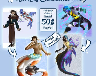 MerMay Commission - Turn Your Character Into A Majestic Merfolk [DIGITAL COMMISSION]