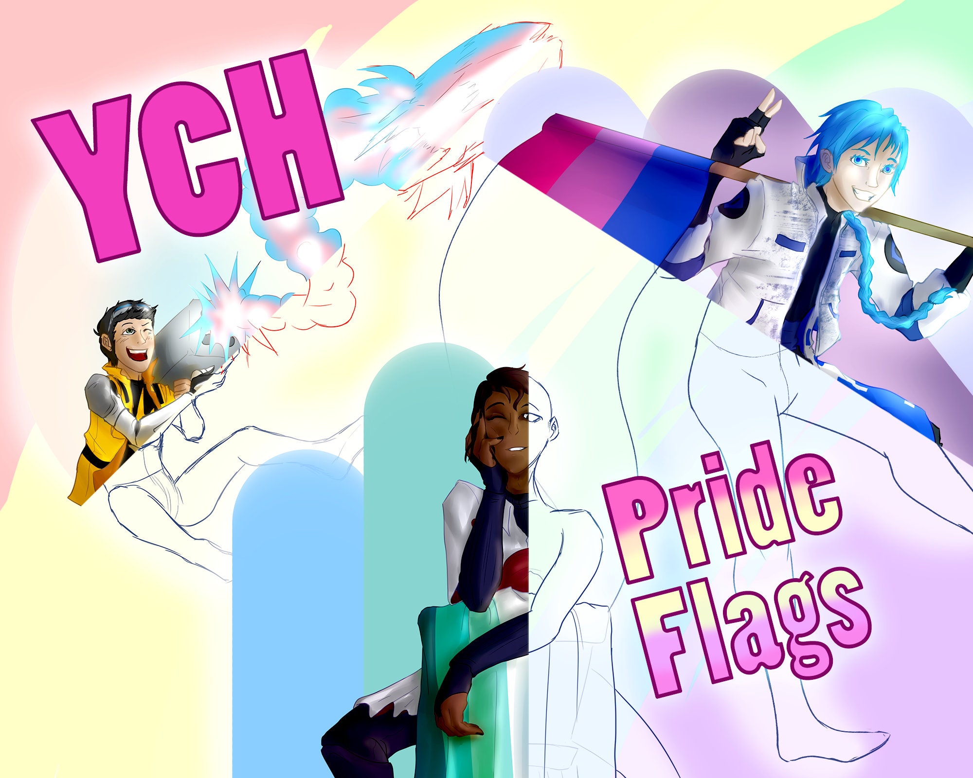 Pride Flags YCH Commission [Special Pride Month Digital Art Offer] - Please Read Description